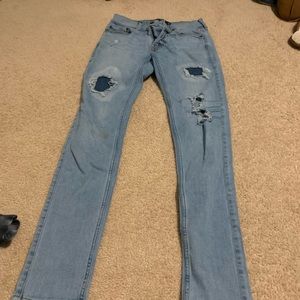hollister ripped jeans with patches